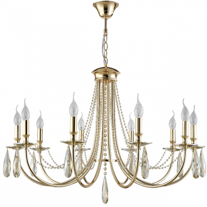Люстра Crystal Lux VICTORIA SP10 GOLD/AMBER